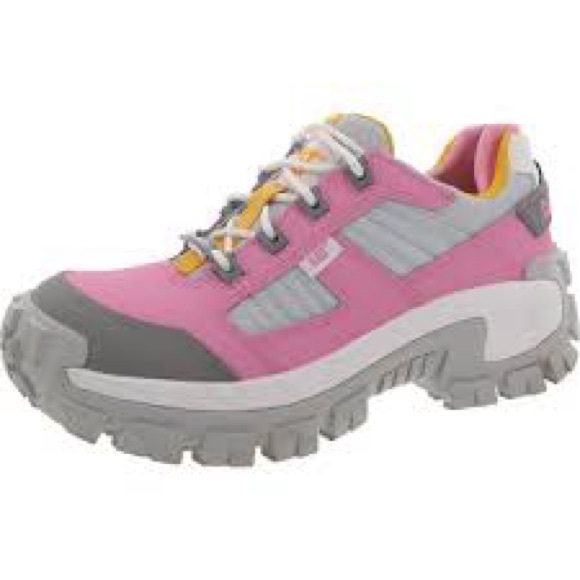 New women Sz 10 Pink bloom leather Caterpillar invader lug sole lace up sneakers - Picture 3 of 11